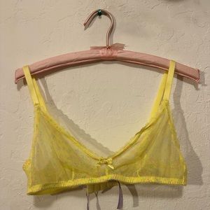 Savage X Fenty Lemon Lime Floral Mesh Bralette New Large